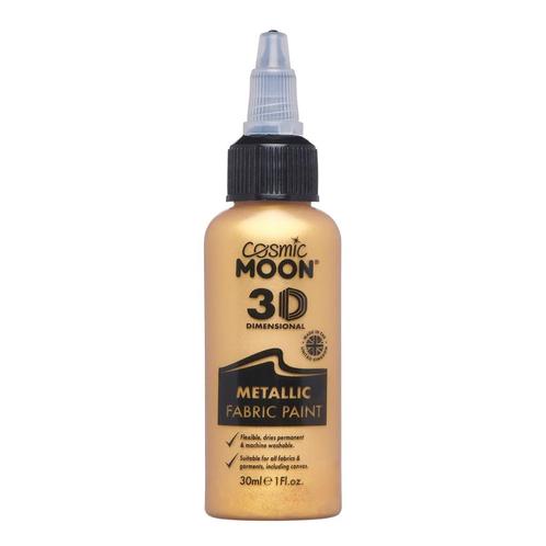 Cosmic Moon Metallic Fabric Paint Gold 30ml, Hobby en Vrije tijd, Feestartikelen, Nieuw, Verzenden