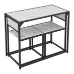 Industriële Eettafel met Stoelen - 3-delig - Marmerlook, Huis en Inrichting, Stoelen, Verzenden, Nieuw