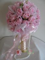 Bruidsboeket Zijderozen Luxe Pink 1027 Bruidsboeket, Ophalen of Verzenden, Nieuw
