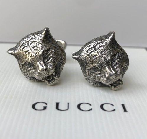 Gucci - Manchetknopen - Feline Tiger head Zilver, Sieraden, Tassen en Uiterlijk, Antieke sieraden