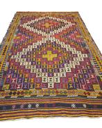 Tribal Kelim Jijim Turkije 290x185 wollen vloerkleed, Bruin, 200 cm of meer, Ophalen of Verzenden, Zo goed als nieuw
