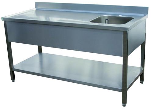 Cheftafel spoelbak rechts met onderblad, Zakelijke goederen, Horeca | Keukenapparatuur, Nieuw zonder verpakking, Ophalen of Verzenden