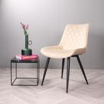 Eetkamerstoel zonder armleuning | Velvet | Ivoor | DS4U, Huis en Inrichting, Stoelen, Ophalen of Verzenden, Nieuw