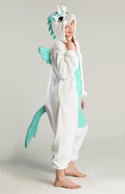 Onesie Turquoise Pegasus Pak 128-134 Eenhoornpak Kostuum Een, Kinderen en Baby's, Carnavalskleding en Verkleedspullen, Nieuw, 134 t/m 140