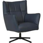 Leren draaifauteuil Lovely - Massif Azzurro (blauw), Huis en Inrichting, Fauteuils, Nieuw, Ophalen of Verzenden, 75 tot 100 cm