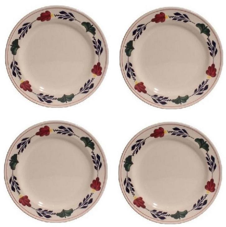 Boerenbont plat Lunchbord 24cm set van 4 stuks (Huishouden), Huis en Inrichting, Keuken | Servies, Nieuw, Verzenden