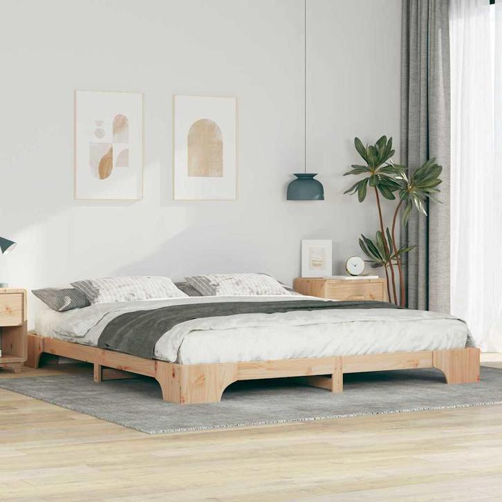 vidaXL Bedframe Bruin 180 x 210 cm Massief grenenhout, Huis en Inrichting, Slaapkamer | Bedden, Bruin, Nieuw, Hout, Verzenden