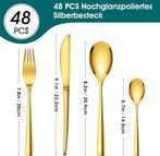 Bestekset 12 persoons - Bestek set - 48-delig - Goud - Vanca, Verzenden, Zo goed als nieuw