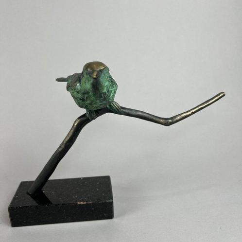 J. Zak (XX-XXI) - The sparrow on a branch -bronze, Antiek en Kunst, Kunst | Designobjecten