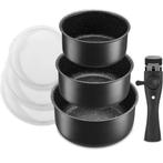 Steelpannenset Antiaanbak – 3 Pannen met Afneembare Greep, Verzenden, Nieuw