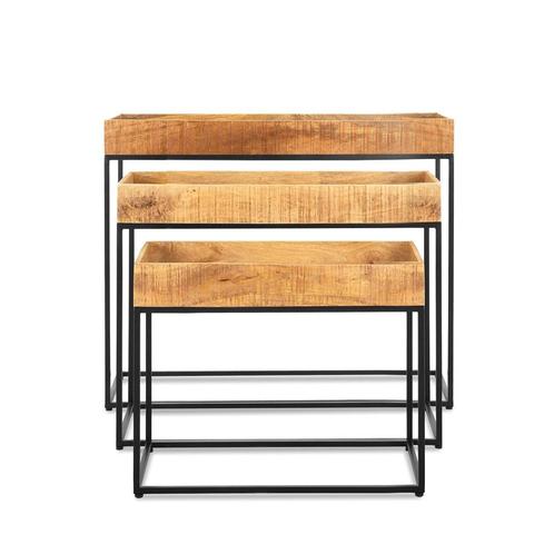 Sidetable met Rand Set van 3, Huis en Inrichting, Tafels | Sidetables, Nieuw, Ophalen of Verzenden