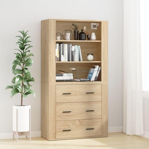 vidaXL buffetkast bewerkt hout sonoma eikenkleurig, Huis en Inrichting, Kasten | Buffetkasten, Nieuw, Overige houtsoorten, Verzenden