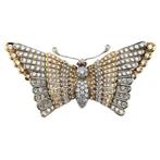 18 Krt. Exclusieve bicolor gouden vlinderbroche met robij..., Sieraden, Tassen en Uiterlijk, Broches, Gebruikt, Overige kleuren