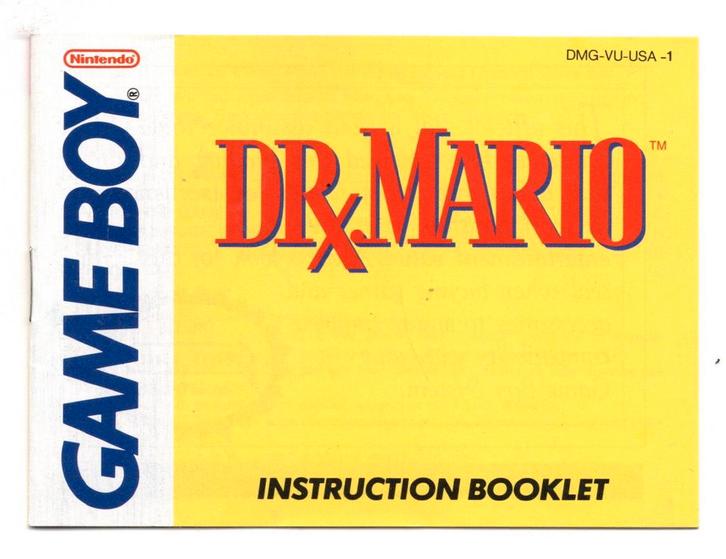 Game Boy Dr. Mario - Manual/Handleiding, Spelcomputers en Games, Games | Nintendo Game Boy, Zo goed als nieuw, Verzenden