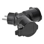 ProPlus Schuko stekker - duo splitter - 230V - zwart - IP44, Ophalen of Verzenden, Nieuw