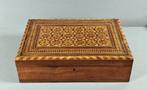 Kist - Tunbridge Ware ingelegde houten doos - hout,, Antiek en Kunst