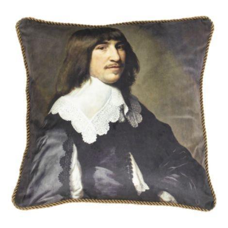 *klassiek fluweel kussen man kraag 45x45cm*, Huis en Inrichting, Woonaccessoires | Overige, Verzenden