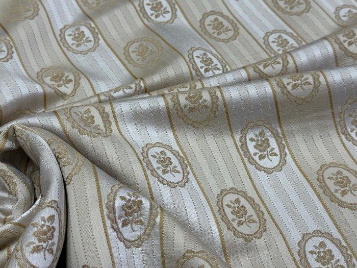 Ingelijste elegantie – Jacquardweefsel met bloemmotieven en, Antiek en Kunst, Antiek | Kleden en Textiel