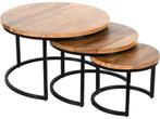 Boltze Tafel Lapjo 3 dlg. Set 3 Salontafel H 30-50 cm B, Huis en Inrichting, Woonaccessoires | Overige, Verzenden, Nieuw