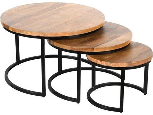 Boltze Tafel Lapjo 3 dlg. Set 3 Salontafel H 30-50 cm B, Huis en Inrichting, Woonaccessoires | Overige, Nieuw, Verzenden