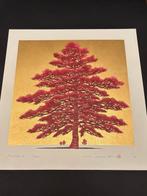 Tree serie: Pine Tree 1B (Matsu) - Large size - Gold/Red