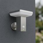 Solar buiten Wandlamp met sensor | vierkant | 4,4W 3000K, Ophalen of Verzenden, Nieuw, Metaal