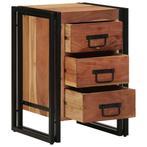vidaXL Nachtkastje met lade Bruin 40 x 40 x 59 cm Massief, Huis en Inrichting, Minder dan 45 cm, Verzenden, Nieuw, 55 tot 70 cm