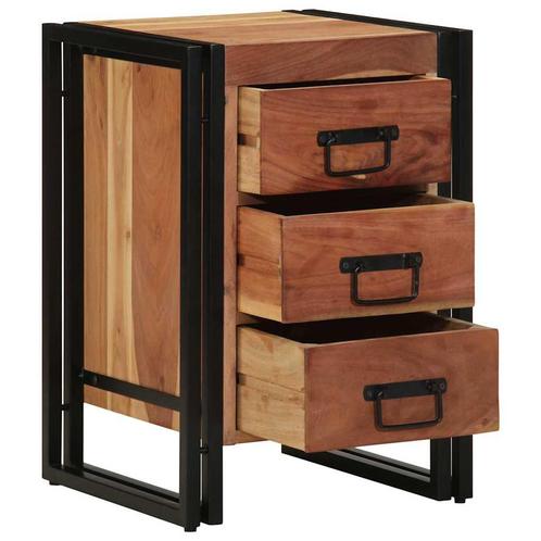 vidaXL Nachtkastje met lade Bruin 40 x 40 x 59 cm Massief, Huis en Inrichting, Slaapkamer | Nachtkastjes, Nieuw, Minder dan 45 cm
