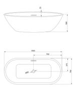 SALE - SALE - Stockholm 150 - Glans wit - Vrijstaand bad  -, Ophalen of Verzenden, Nieuw