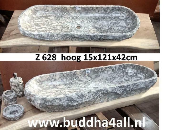Grijs /wit waskom, natuursteen wasbak, marmer wastafel, Huis en Inrichting, Badkamer | Badkamermeubels, Wasbak of Wastafel, Nieuw