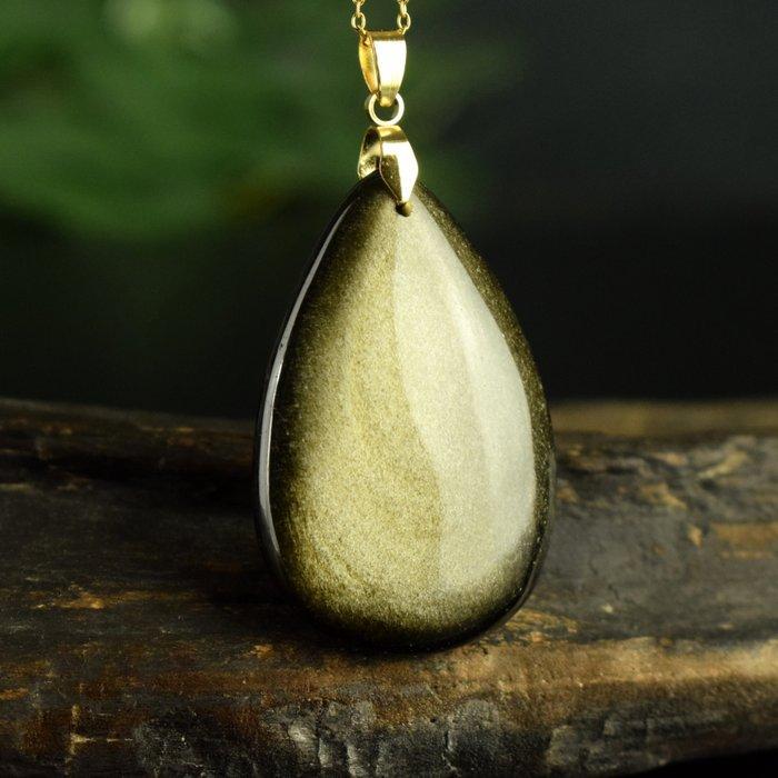 Gouden obsidia - grote maat - kwaliteits edelsteen- 22 g, Verzamelen, Mineralen en Fossielen