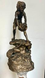 Attr.De Martino - sculptuur, Scugnizzo Pescatore - 46 cm -, Antiek en Kunst, Antiek | Keramiek en Aardewerk