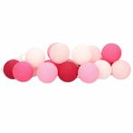 Lichtsnoer met roze Cotton Balls 378 cm - Lichtsnoeren, Nieuw, Verzenden