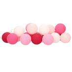 Lichtsnoer met roze Cotton Balls 378 cm - Lichtsnoeren, Verzenden, Nieuw