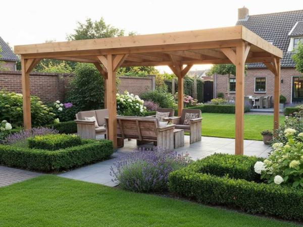 Veiling - Douglas overkapping 600x300cm, Tuin en Terras, Overkappingen
