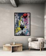 Asko - Girl With A Balloon - XL Canvas - Graffiti Stencil, Antiek en Kunst