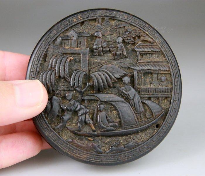 Boîte ronde - Ecaille de Tortue Tortoiseshell gesculptuurd -, Antiek en Kunst, Antiek | Overige Antiek