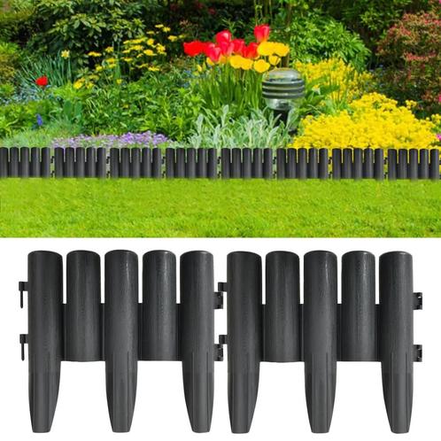 vidaXL Gazonranden 36 st 10 m PP antracietkleurig, Tuin en Terras, Overige Tuin en Terras, Nieuw, Verzenden