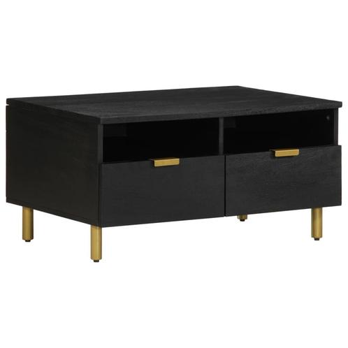 vidaXL Salontafel 80x54x40 cm bewerkt hout zwart, Huis en Inrichting, Tafels | Salontafels, 50 tot 100 cm, Nieuw, Overige houtsoorten