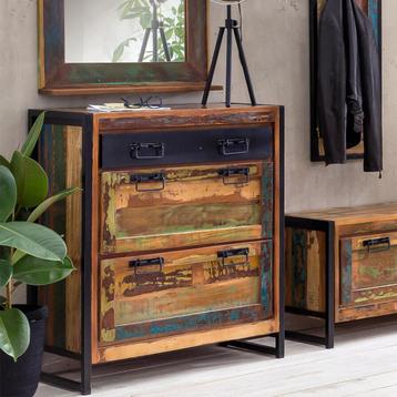 *WOONWINKEL* Sloophouten Schoenenkast Hoog