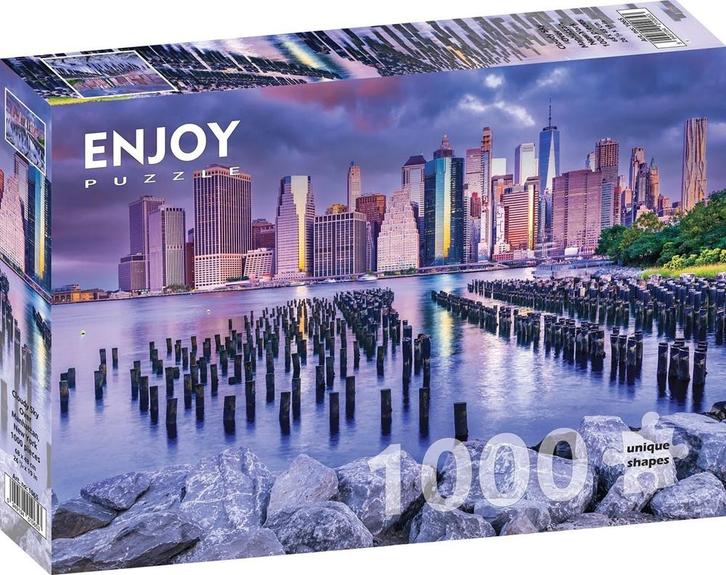 Cloudy Sky Over Manhattan - New York Puzzel (1000 stukjes) |, Hobby en Vrije tijd, Denksport en Puzzels, Nieuw, Verzenden