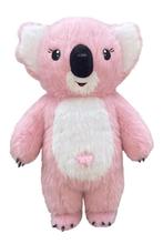 KIMU® Mega Opblaasbare Mascotte Koala Roze 2 Meter Opblaasba, Maat 38/40 (M), Carnaval, Nieuw, Ophalen of Verzenden