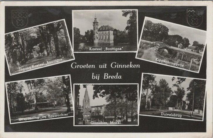 BREDA - Meerluik Groeten uit Ginneken bij Breda, Verzamelen, Ansichtkaarten | Nederland, Verzenden