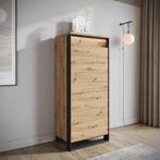 Meubella Opbergkast eiken 60 cm - Kast met LED, Huis en Inrichting, Kasten | Vitrinekasten, Verzenden, Nieuw, 50 tot 100 cm, Modern