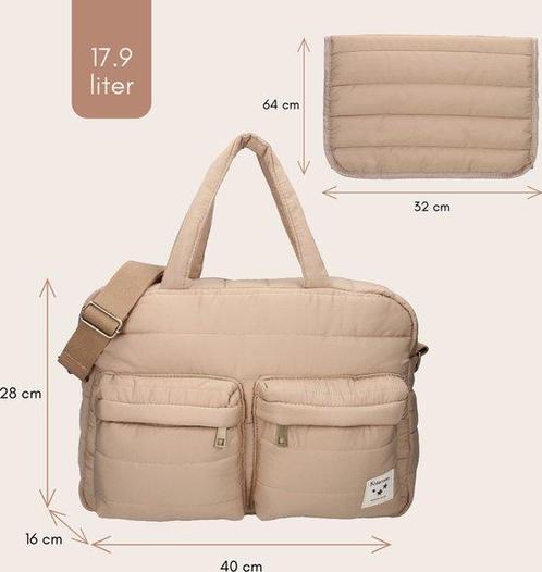 Kidzroom Care Gracious Luiertas - Beige - Verschoonmatje -, Kinderen en Baby's, Badjes en Verzorging, Verzenden