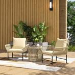 TRUUSK Polyrattan Tuinmeubelset, Outdoor Lounge Balkonmeubil, Verzenden, Nieuw
