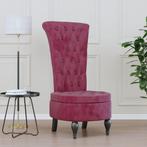 vidaXL Stoel hoge rugleuning met knopen fluweel wijnrood, Huis en Inrichting, Fauteuils, Verzenden, Nieuw