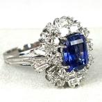 Ring - 18 karaat Witgoud - 7.99ct. tw. Tanzaniet - Diamant -, Sieraden, Tassen en Uiterlijk, Ringen, Nieuw