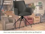 Leren draaibare eetkamerstoel Wave - Hermes Antracite, 60 tot 90 cm, Nieuw, Leer, Ophalen of Verzenden
