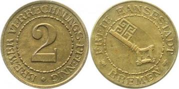 2 Verrechnungspfennig Duitsland 2 Bremer Verrechnungspfen... beschikbaar voor biedingen